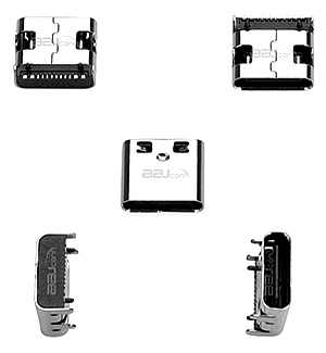 TYPE-C 16P Motherboard Type L=7.35 Pad Height 1.0 CH2.67