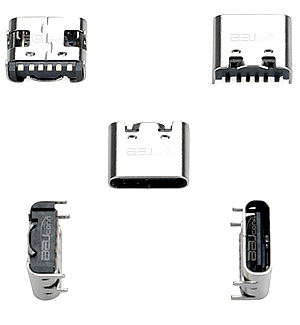 TYPE-C 6P 4-pin plug L=6.8 on the mother board