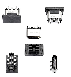 TYPE-C 24P female seat vertical belt positioning H=5.65 tongue exposed 0.9