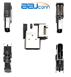 TYPE C 16PIN female socket side plug SMT L=14.0 CH=7.2