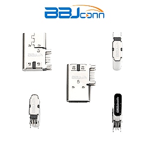 Type-C 14PIN female socket side plug L=14.0 pad height 2.6 with back cover